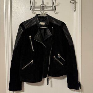 MNG Mango Pig Leather Moto Jacket
